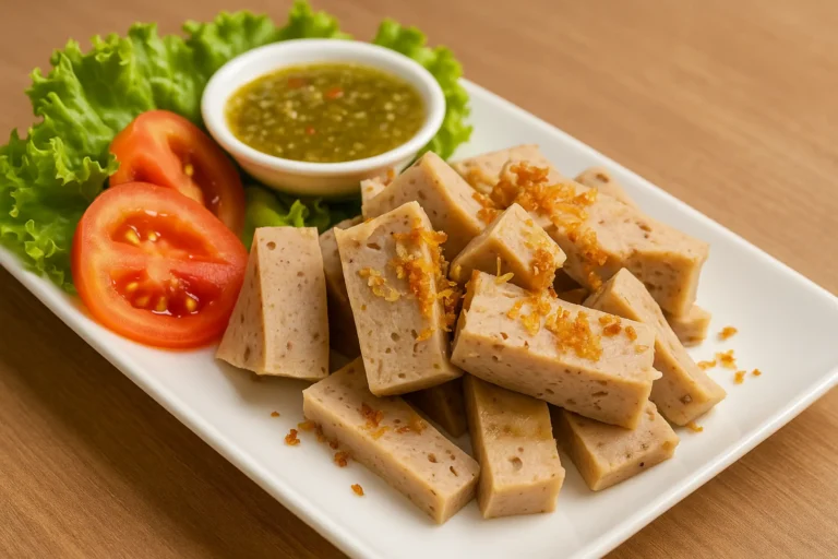 Boiled pork sausage with dipping sauce (Web H)