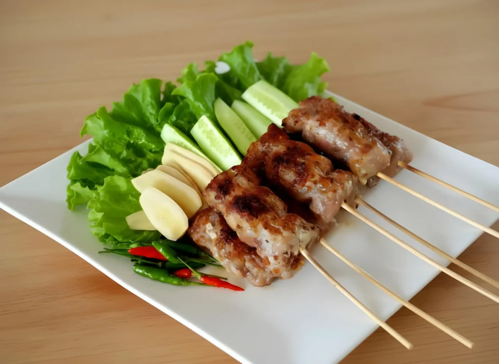 Grilled Sour Pork (Naem Yang) 1 Grilled sausage (Web H)