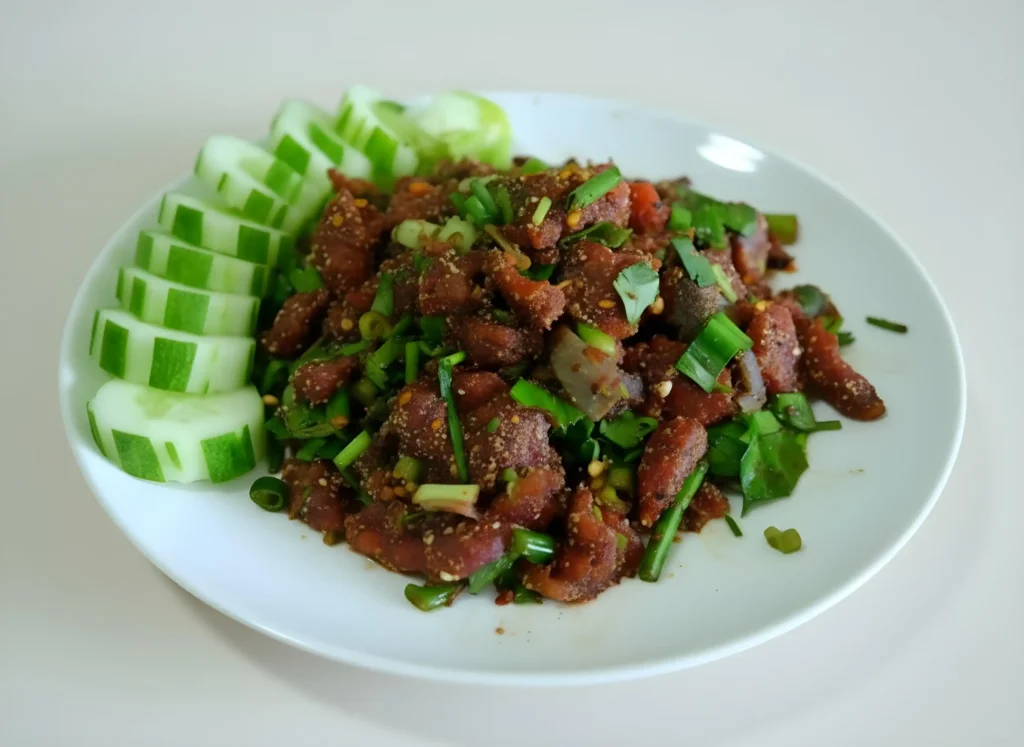 Koi Moo and Koi Neua (Minced Pork/Beef Salad) 1 Koi Nuea Mu (Web H)