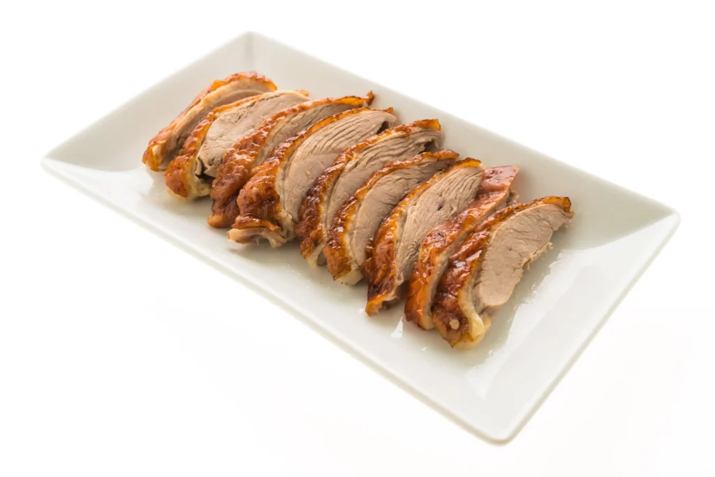 Grilled Duck 1 grilled-duck-meat-white-plate (Web H)